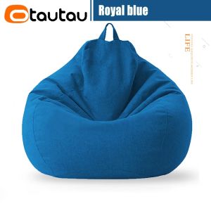 OTAUTAU Vỏ Bọc Túi Đậu Bằng Vải Lanh Cotton Lớn Hình Giọt Nước Ghế Lười Pouf Salon Ottoman Puff Lounger DD002 - Có Thể Tháo Rời Và Giặt Được