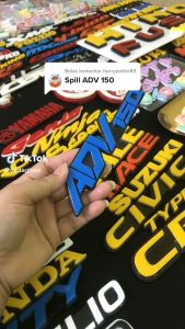 EMBLEM MOTOR ADV 150 VARIASI HURUF TIMBUL 3 DIMENSI BAHAN RESIN