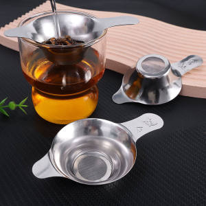 Stainless Steel Tea Filter Kungfu Tea Reusable Fine Mesh Coffee Tea Strainer Funnel Infusers Home Kitchen Teaware Accessories