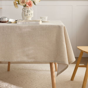 Beige Tablecloth Minimalist Ins Style Washable Anti-Stain Dining Table Cover Decorative Rectangular Tablecloth for Home Kitchen