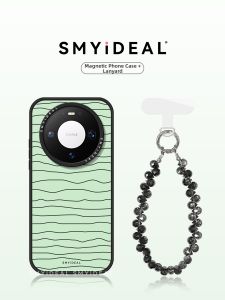 Smyideal | Magnetic Phone Case Slim Mint Stripe High-end Niche Style Mate 80 Pro