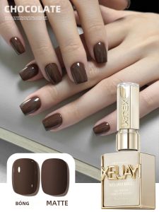 1pc 15ml Sơn Móng Tay Dạng Gel Màu Nâu Socola Ngâm Tẩy Không Cần Lau Gel Móng Tay Nguyên Chất Thích Hợp Cho Mọi Mùa