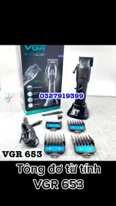 VGR Tông đơ cắt tóc động cơ từ tính VGR 653 công suất 10W lưỡi titan sắc bén pin Lithium Ion 2500mAh thời gian sử dụng 180 phút tông đơ cao cấp