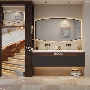 DIPURUI | Customized Double Basin Rock Ceramic Vanity Unit