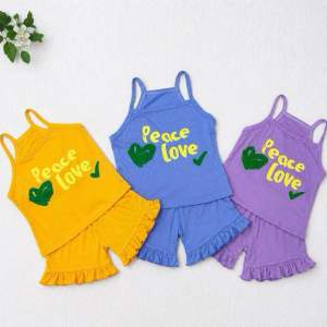 Bộ 2 dây cotton mềm bé gái 6-19kg hình trái tim