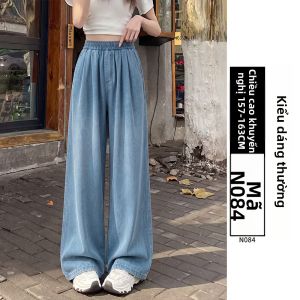 XIANYIJIAO | Quần Jeans Dáng Suông Rộng Thoáng Khí Ôm Sát Kích Cỡ Lớn