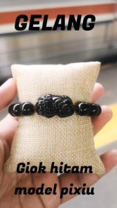 GELANG PRIA WANITA BATU GIOK HITAM PIXIU
