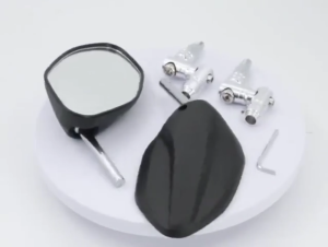 HD Rearview Mirror for Honda Motorcycles - 360° Foldable with CNC Alloy Base & Universal Mount