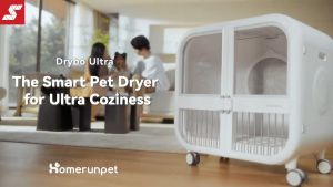 Homerun Drybo Ultra Smart Pet Dryer (Large) | 135 L Jumbo Cabin + Ultra-Quiet 34 dB + 10 M Negative Ions + Advanced Safety Sensors for Cats & Dogs | 1-Year SG Warranty