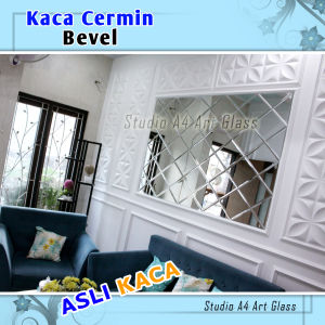 110 x 60 cm tebal 3 mm bevel 1 cm KACA CERMIN BEVEL