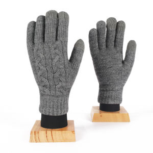 Touch Screen Knitted Gloves Cold Resistant Fleece Lined Thickened Solid Color for Men Women Winter Outdoor Cycling