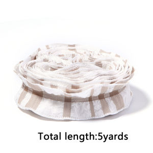 5 Thước Ruy Băng Polyester Nhăn 2.5/4cm Họa Tiết Kẻ Sọc Viền Gợn Sóng Dùng Làm Nơ Tóc Tự Làm Trang Trí Quần Áo Gói Hoa Bó