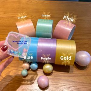 Sticky Ball Tape DIY Stress Relief Student Transparent Colorful Glowing Night Ball Thread Making Water Ball Stationery Tape