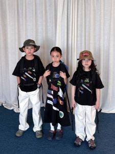 Active Dyeing Pure Cotton A-Line Skirt T-Shirt for Parents And Children White Ink Direct Spray Hand-Drawn Starry Sky Design