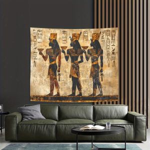 VIKAMA Pharaon Ai Cập Cổ Đại Bức Tranh Tường Tấm Thảm Vintage Trang Trí Tường Polyester Phòng Khách Nghiên Cứu Nền Treo Cho Phòng Ngủ