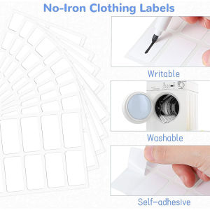 8/10/50 Pcs No Iron Labels Writable Fabric Clothing Name Stick Washable Label For Kids Adults School Camp Home Daycare Nursing