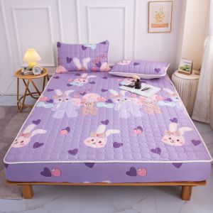 Ga Bọc Nệm Chần Bông Dày Ga Bọc Co Giãn In Hình Giường Đôi Gia Đình 90/120/150/180/200Cm Tấm Bảo Vệ Kích Thước Queen King