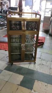 (Q9HCM) - Tủ Úp Bát Xoong Nồi Nhôm Kính - Tủ Chén Nhôm Kính Cao Cấp Màu Vàng Đồng - Tủ Úp Chén Nhôm Kính - ( Feeship KV Tp. HCM ) - Mã: B7012VĐ - tr3 -