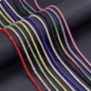 5yards/lot Rhinestone Cords Rope Crystal Dense Cup Chain Rhinestone Banding DIY Jewelry Making Shoelace Headwear Accessories