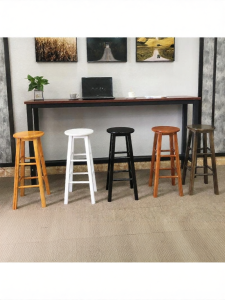 YYBAIO | Sleek Solid Wood Bar Stool