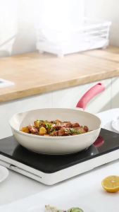 DONNOR Cast Aluminum Frying Pan Set 20cm+24cm Ceramic Nonstick Coating Dual Pour Spouts Induction & Gas Stove Compatible