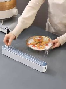 【 保鲜膜切割盒】 保鲜膜切割器保鲜膜分配器带切刀保鲜膜Reusable Cling Film Dispenser with Cutter Plastic Wrap Foil Baking Paper Cutter Plastic Wrap