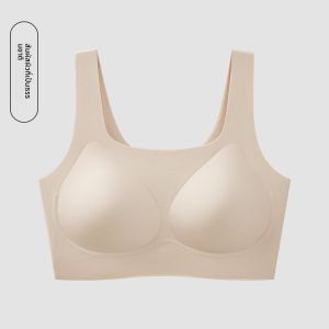 HUACHENGSHI | เสื้อชั้นในกีฬาแบบไร้โครงสีผิวที่มองไม่เห็น เสื้อชั้นในแบบไร้โครง เสื้อชั้นในแบบสวม T เสื้อกั๊กด้านหลังสวยงาม เสื้อชั้นในแบบบาง