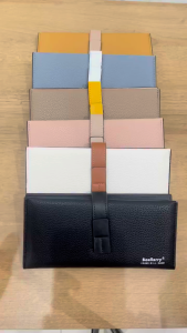 Baellerry N8933 Dompet Panjang Lipat Wanita Bahan Sintetis Kilat Kulit Jeruk Muat Banyak Cash