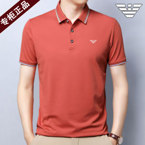 GABBANIE Mens Short Sleeve T-Shirt Silk Half Sleeve Shirt Summer Polo Neck Quick Dry Ice Silk Top Fashion Urban Style Business Casual