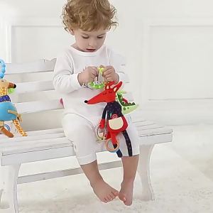 New Soft Giraffe Infant Crib Bed Stroller Baby Rattles For Newborns Car Seat Early Education Development Handle Toys Gifts
