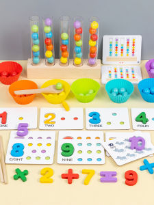 Childrens Bead Clipping Toys Montessori Early Education Fine Motor Skills Training Number Recognition Bean Picking Matching