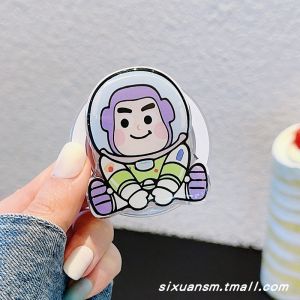 Cute Cartoon Toy Story Buzz Lightyear Magsafe Absorption Phone Stand Foldable Retractable Airbag Anti-fall Ring Clip Creative Korean Female Style