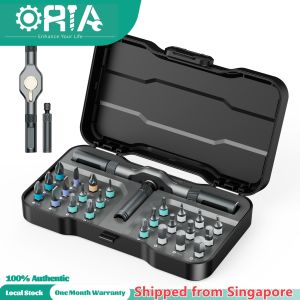 ORIA Precision Ratchet Screwdriver Set 24 in 1 Ratcheting Wrench 6.35mm Portable Household Screwdriver Home Repair Tool Kit with 24pcs bits for Furniture Bicycle Computer DIY Electronics Maintenance