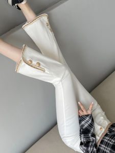 กางเกงยีนส์ทรงหลวมเอวสูงสีเทาเข้ม กางเกงขายาวทรงขาบานเอวสูง ทรงหลวม ทรงขาบาน ทรงเข้ารูป กางเกงยีนส์ผู้หญิง