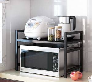 Household Rak Serbaguna Dapur Microwave Kitchen Storage Rack Organizers Adjustable Microwave Oven Storage