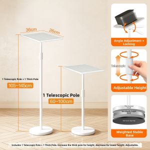 Yixin | Projection Screen Stand Bedside Floor Tray Placement Stand No-Drill Adjustable Height Storage Rack