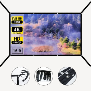 16: 9 Simple Projection Screen (Extended) 60-72-84-100-120-150 inch Wall Mounted Folding Projection Screen