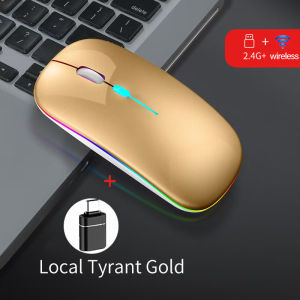 Rechargeable Wireless Mouse Bluetooth-compatible 2.4GHz Dual Modes Computer Mice with Nano Receiver for PC Laptop Macbook