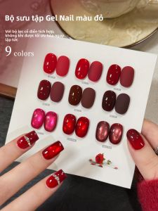 Bộ Sơn Móng Tay Gel Mắt Mèo Bóng Cao Cấp XEIJAYI 9 Món 15ml Bộ Màu Đỏ Tẩy Được Bằng Đèn UV/LED Nhiều Màu Sắc