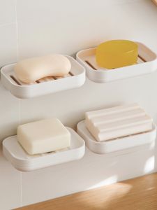 Balcony Wall Hanging Soap Dish Bathroom Storage Rack Punch-Free Draining For Home Soap Box Storage Rack Soap Holder