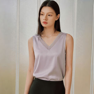 JINSANTA | Silk Breathable Elasticity V-Neck Sleeveless Top