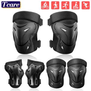 6Pcs/Set Sports Protective Gear Set Skating Knee Pads Elbow Pad Wrist Hand Protector for Kids Adult Cycling Roller Rock Climbing Sports for Men and Women