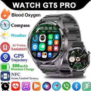 Watch 5 Pro GPS NFC Smart Watch Men 360*360 AMOLED Screen Heart rate Monitor Bluetooth Call IP68 Waterproof Man Smartwatch 2025