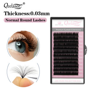 Qeelasee 0.07mm False Eyelash Extensions professional Mink Individual Lashes supplies  volume fan eyelashes