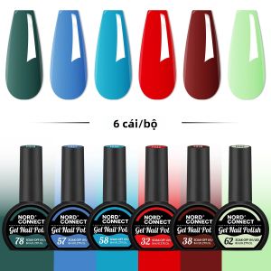 Bộ 6 Màu Sơn Gel Móng Tay Nửa Tròn Màu Cam Vàng Hồng Đỏ Bán Vĩnh Cửu Tẩy Được Bằng Đèn LED Hoặc Để Khô Tự Nhiên Dùng Cho Trang Trí Móng