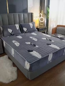 ผ้าปูที่นอนเสริมใยนาโนกำมะหยี่ นุ่ม ขนาด 5ฟุต กับ 6ฟู ชุดหนึ่งมี3ชิ้น