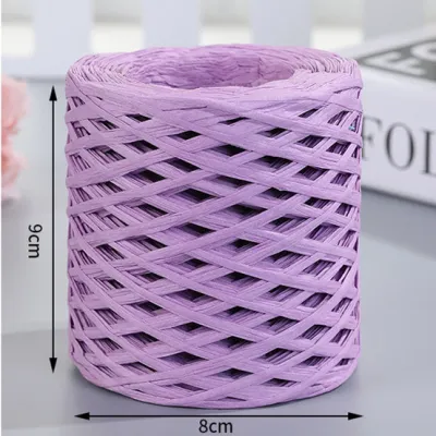 200M Tự Nhiên Raffia Rơm Sợi Vải Lanh Hữu Cơ Loại B Sợi Để Đan Móc DIY Handmade Mùa Hè Sunhat Túi Đi Biển Dệt