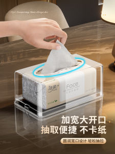 กล่องใส่ผ้าเช็ดหน้าสไตล์หรูหราแบบพกพาสำหรับใช้ในบ้าน รูปทรงกลม วัสดุพลาสติก กล่องใส่ผ้าเช็ดหน้าสำหรับโต๊ะกาแฟ โต๊ะเครื่องแป้ง ห้องน้ำ กล่องใส่ผ้าเช็ดหน้า