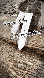 Strap Tali Jam Tangan Kulit Asli Sapi Motif Warna Putih Garansi 1 Tahun