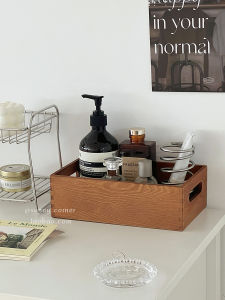 Hộp Đựng Đồ Bằng Gỗ Hình Chữ Nhật Phong Cách Cổ Điển Di Động Để Bàn Đựng Mỹ Phẩm Đựng Đồ Dùng Hàng Ngày